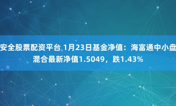 安全股票配资平台 1月23日基金净值：海富通中小盘混合最新净值1.5049，跌1.43%